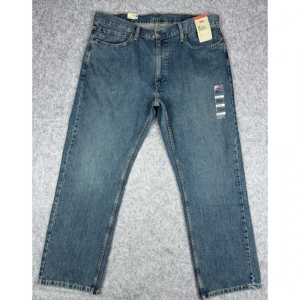 Levis 559 NWT Jeans Mens 38x30 Medium Wash Blue Relaxed Straight $70 MSRP
